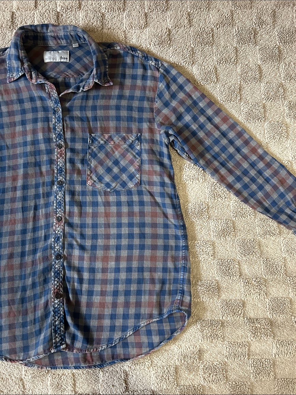 Wilfred Free Plaid Button Down Shirt Size M 100% Cotton Casual Flannel Aritzia